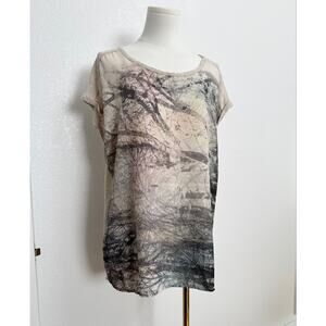 Yuni LA Abstract Trees Graphic Knit Tunic 1X